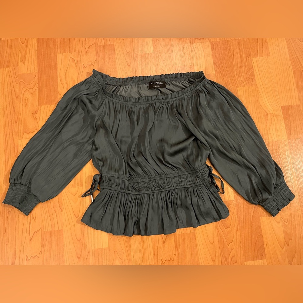 Elegant Off-Shoulder Green Blouse